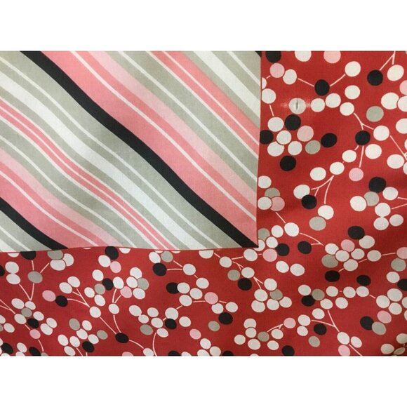Polyester 25 in Square Vintage Scarf with Abstract Berries & Stripes Italy - Picture 3 of 5